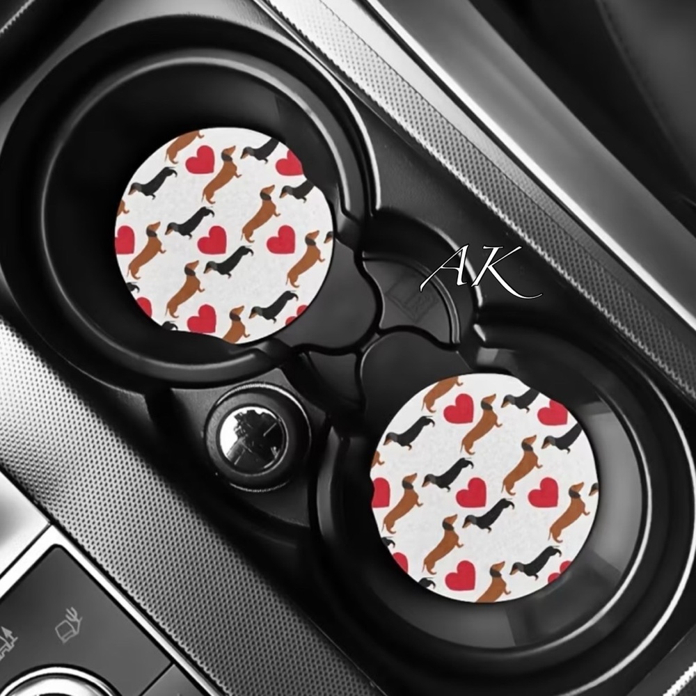 Dachshund Car Coaster Set 🐾 Doxie Wiener
Set of 2